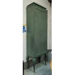 TALL CABINET, 73cm x 42cm x 232cm, green painted finish.