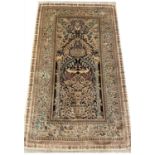 FINE PURE SILK HEREKE DESIGN RUG, 153cm x 95cm.