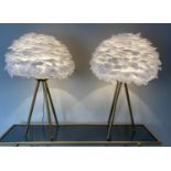 FEATHER CLOUD TABLE LAMPS, a pair, 60cm x 40cm x 40cm (2)