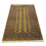 GOLD AFGHAN RUG, 195cm x 130cm.