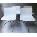 CATIFA ARPER CHAIRS, a set of four, revolving on chrome supports, 54cm W. (4)