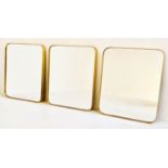 WALL MIRRORS, a set of three, 60cm x 50cm, 1960's French style, gilt frames. (3)