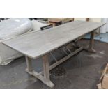 DINING TABLE, 244cm x 90cm x 77cm, grey painted finish.