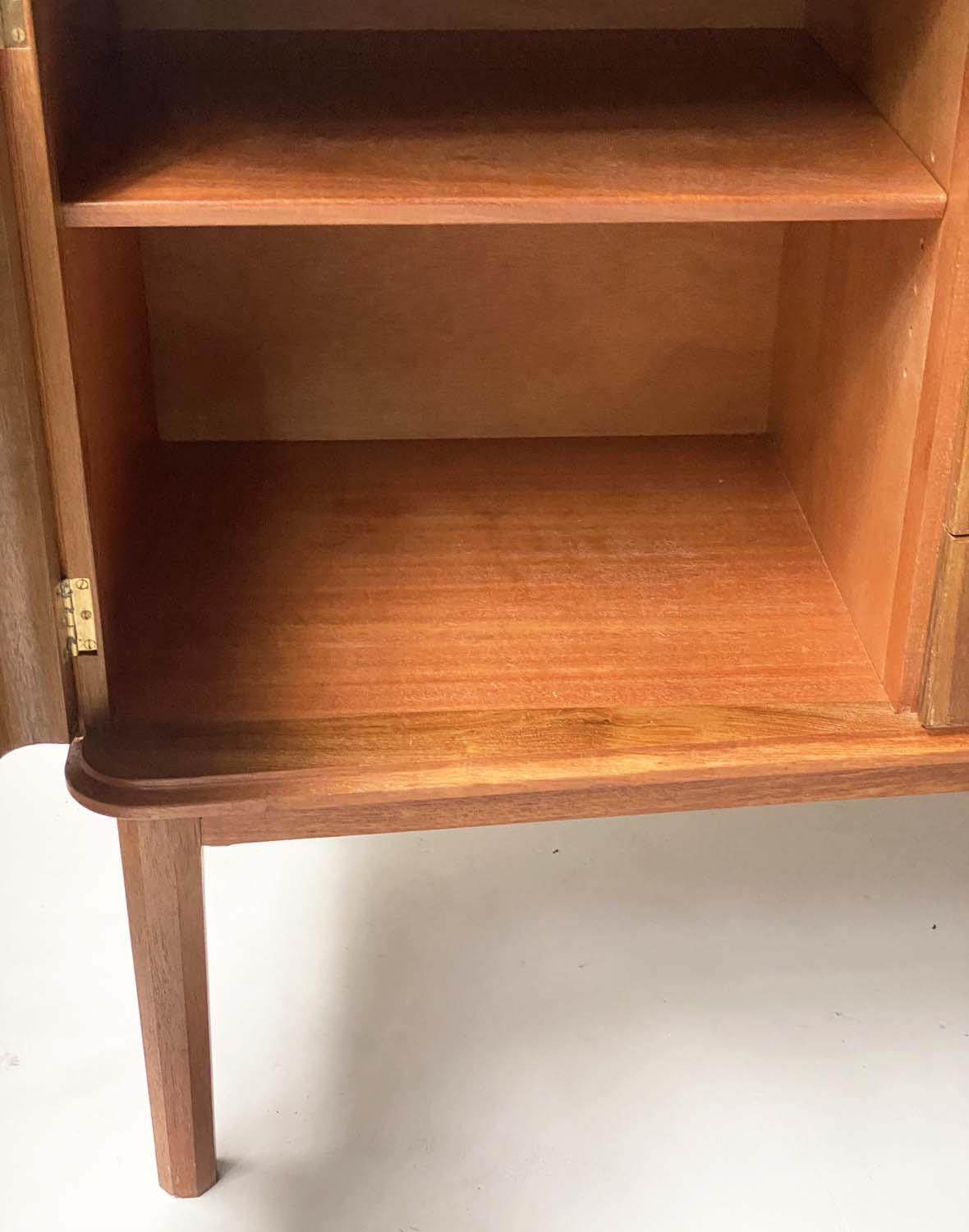 GORDON RUSSELL STANWAY SIDEBOARD, 1960 teak and Indian Laurel, concave with four drawers flanked - Image 7 of 9