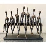 THE FAMILY, contemporary school sculptural study, 34cm H.