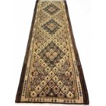 ANTIQUE KASVIN KILIM RUNNER, 300cm x 100cm.