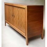 GORDON RUSSELL DOUBLE HELIX SIDEBOARD, 1960's walnut with a pair of incised panelled doors, 122cm