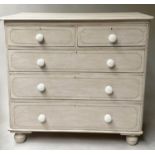 CHEST, Victorian grey painted and black lined, with two short and three long drawers, 105cm W x 53cm