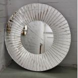 WALL MIRROR, 80cm diam., Art Deco style, concave mirrored frame.