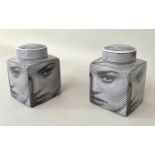 GINGER JARS, a pair, 23cm H, 1970's Italian style ceramic. (2)