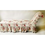 VICTORIAN CHAISE, Victorian mahogany, with country house chintz upholstery, 185cm x 55cm.