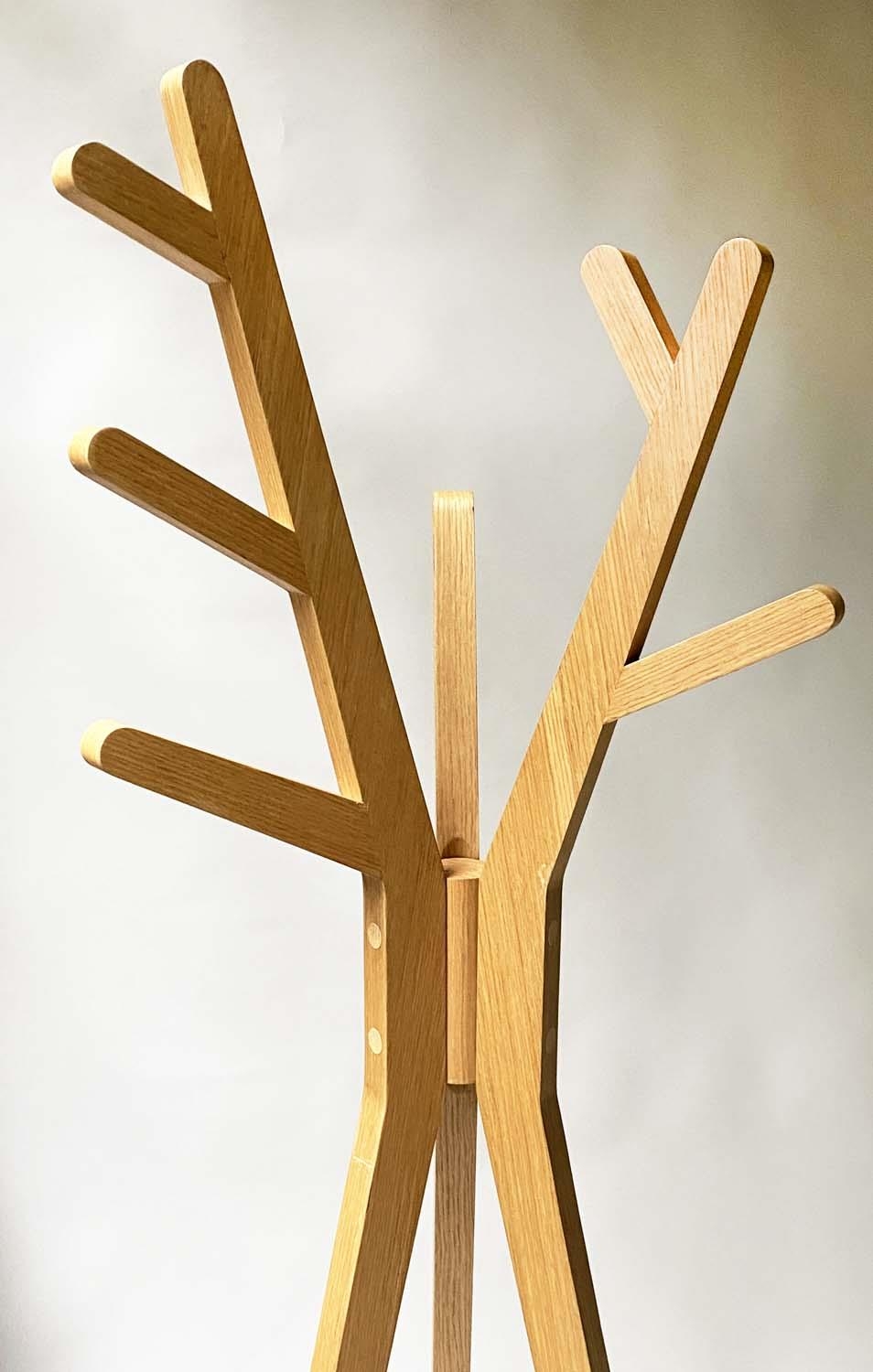 COAT STAND, contemporary oak, three branch, 171cm H. - Image 2 of 4