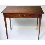WRITING TABLE, George III mahogany with full width frieze drawer, 91cm x 77cm H x 50cm.