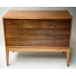UNIFLEX CHEST, mid 20th century American, walnut and teak, with two short and two long drawers, 92cm