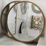 CIRCULAR WALL MIRRORS, a pair, 80cm diam., gilt frames. (2)