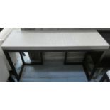 CONSOLE TABLE, 137cm x 45cm x 81cm, contemporary design, rattan top.
