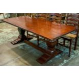 REFECTORY TABLE, 93cm x 214cm L hardwood, of recent manufacture.