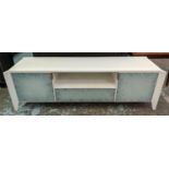 MEDIA CONSOLE, 167cm x 52cm x 51cm, Contemporary design, with marbled mirror detail.