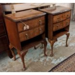 BEDSIDE CHESTS, 72cm H x 46cm W x 32cm D, a pair, burr walnut, circa 1930, each with two drawers. (