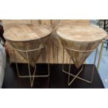 SIDE TABLES, a pair, 50cm H x 41cm diam., conical design. (2)