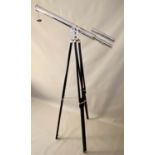 TELESCOPE, silver with view finder, ebonised stand.