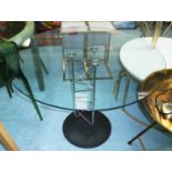 CIRCULAR GLASS TABLE, 100cm x 77cm H.