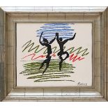 PABLO PICASSO 'La Danse', on silk, signed in the plate, 50cm x 60cm, framed and glazed. (Subject