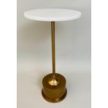 MARTINI TABLE, 60cm x 30cm, gilt metal, marble top.