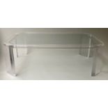 LOW TABLE, rectangular lucite and glass in the manner of Alessandro Albrizzi, 120cm x 79cm x 39cm.