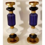 CANDLESTICKS, a pair, 43cm x 14cm, Murano style. (2)