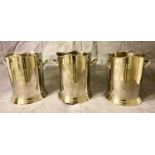 CHAMPAGNE BUCKETS, a set of three, 24cm H, stamped Louis Roederer (3).