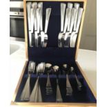 CUTLERY, Jasper Conran for Wedgwood 44 pieces, 'impression' stainless steel. (cased)