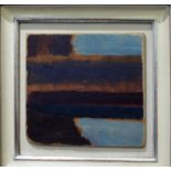 MANNER OF ADRIAN HEATH 'Abstract', oil on board, 16cm x 16cm, with signature, framed.