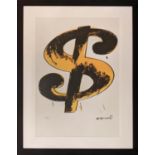 ANDY WARHOL 'Dollar Sign, Yellow', 1982, lithograph, edition of 100, Leo Castelli Gallery, edited by