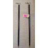 WALKING CANES, a pair, with polished metal jaguar handles, 95cm H (2).