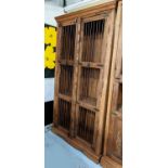 CABINET, Indian style, metal bar detail to doors, 112cm x 206cm x 45cm.