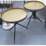SIDE TABLES, a pair, 62cm x 51cm diam., 1950's Italian style, tripod bases. (2)
