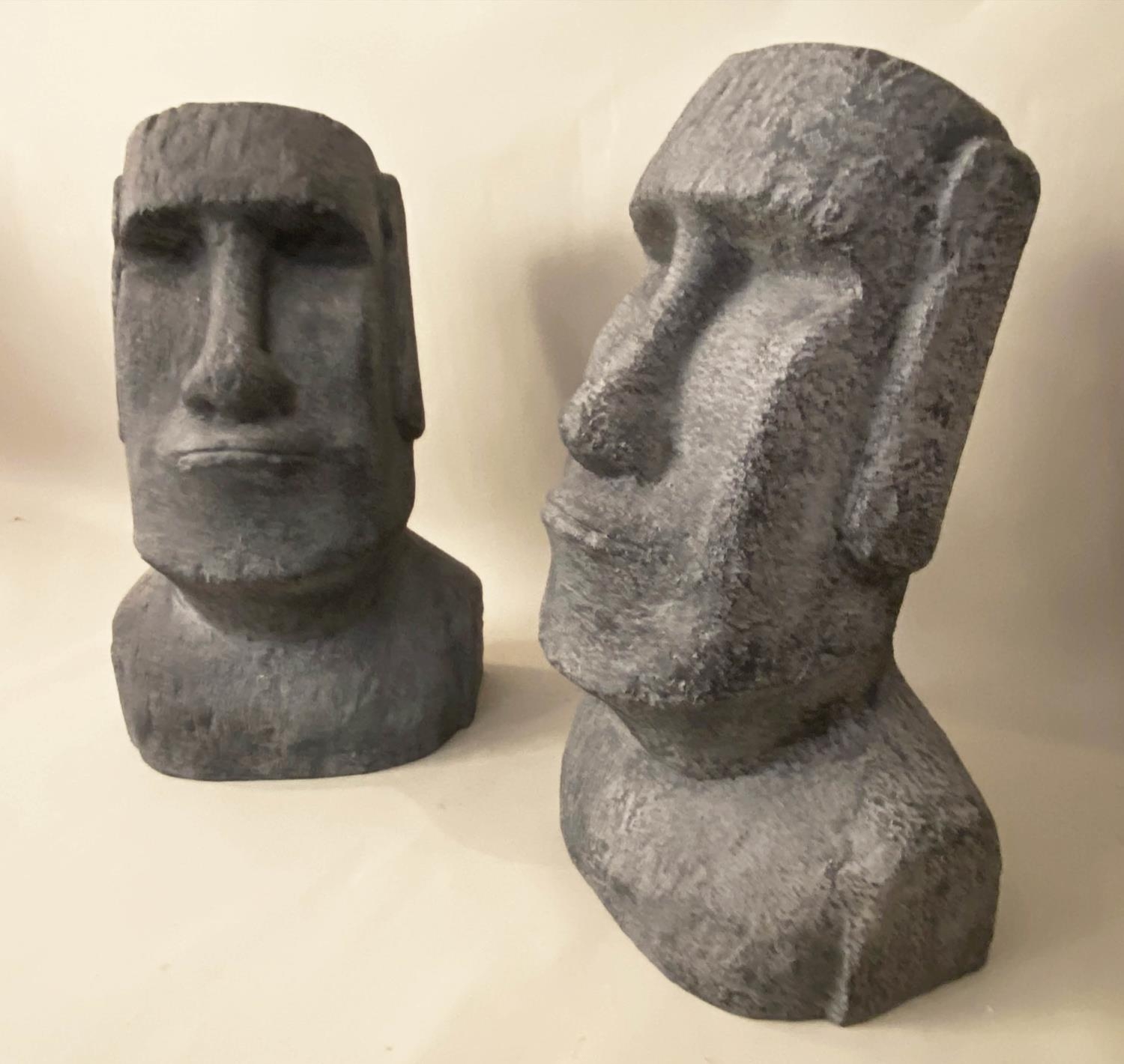 RAPA NUI STYLE BUSTS, a pair, 61cm x 38cm (2). - Image 4 of 4