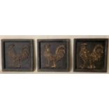 COCKERAL WALL RELIEFS, a set of three, 50cms x 50cms (3).