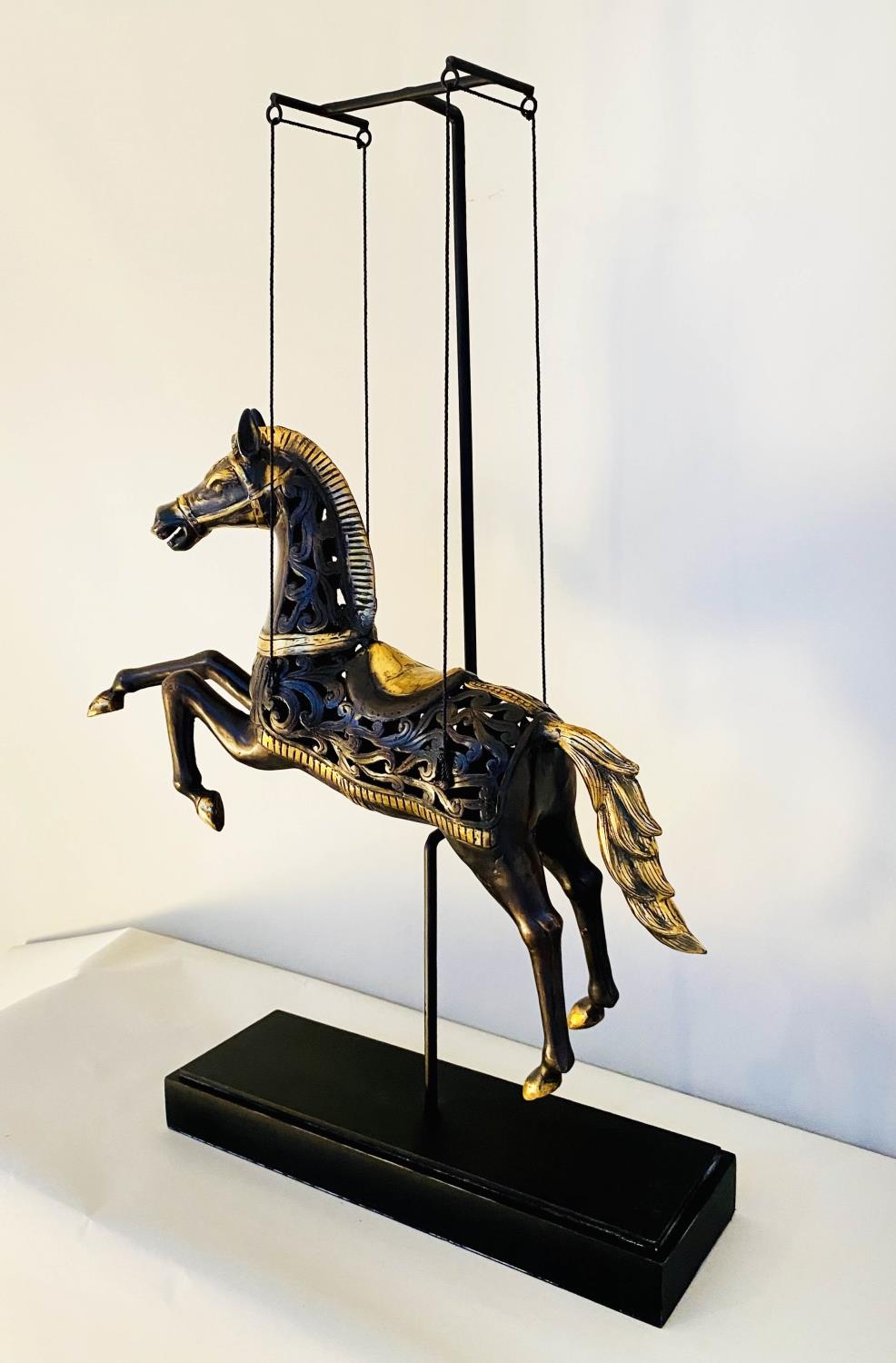 CONTEMPORARY SCHOOL, sculptural suspended carousel horse, 90cm H. - Image 2 of 5