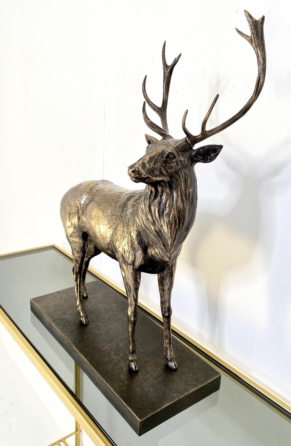 CONTEMPORARY SCHOOL, sculptural stag, 40cm x 20cm x 50cm. - Image 4 of 5