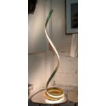 FLOOR LAMP, 123cm H helix design, gilt finish.