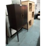 DRINKS CABINET, 100cm x 53cm x 166cm, Contemporary design on stand, with cut metal inlay
