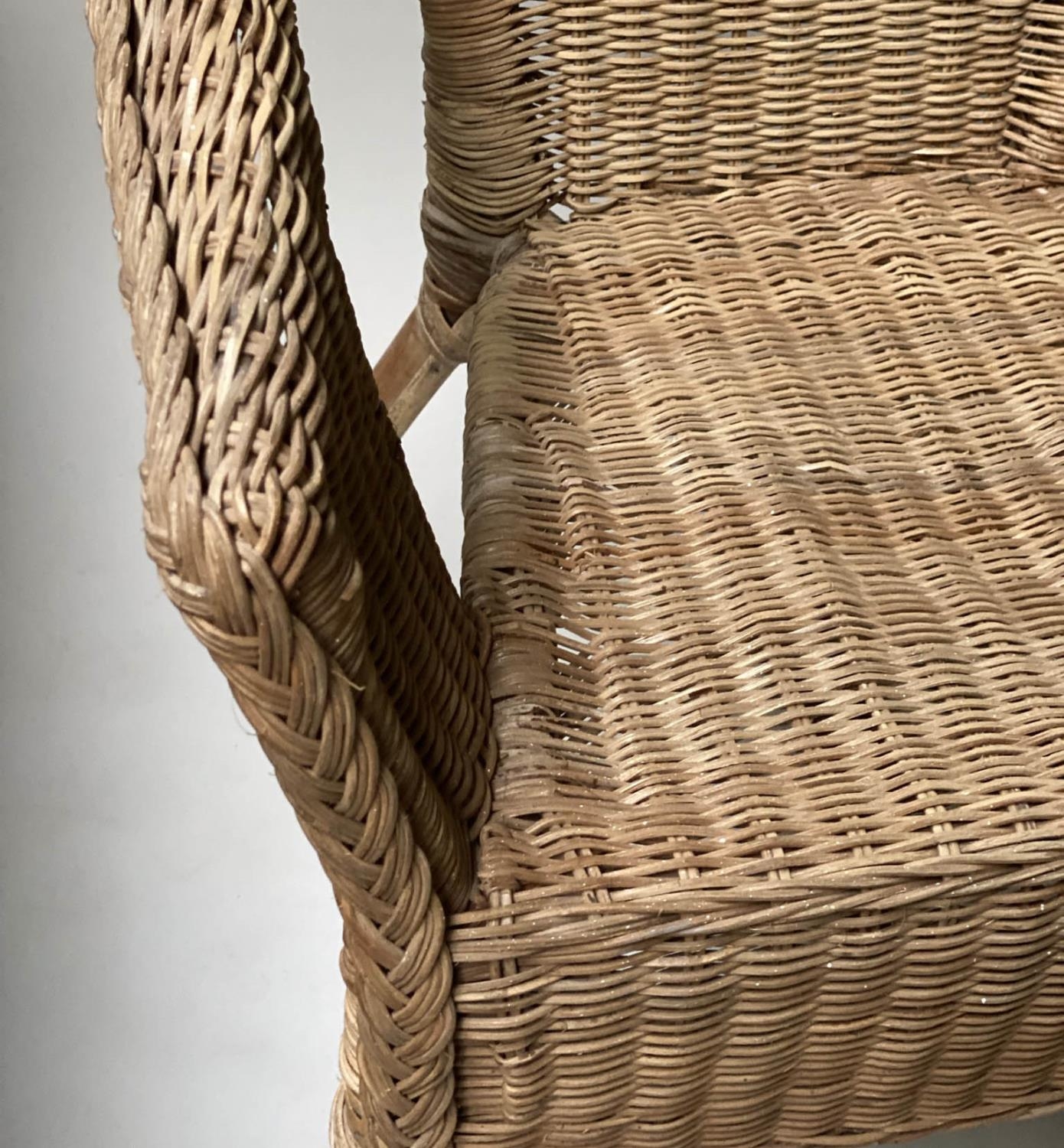 CANE ARMCHAIRS, a pair, rattan and cane woven, 59cm W. (2) - Bild 4 aus 5