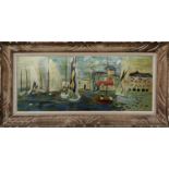 RAOUL DUFY 'Les Regates 2', lithograph, 32cm x 78, in vintage French frame.