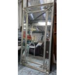 WALL MIRROR, 92cm x 165cm, Continental style, silvered finish.