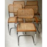AFTER MARCEL BREUER CESCA STYLE DINING CHAIRS, a set of five, 86cm H. (5)