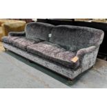 SOFA, 250cm x 105cm x 75cm, Howard style, velvet upholstered.