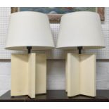 ARTEMIS DESIGN TABLE LAMPS, a pair, 75cm H with shades. (2)