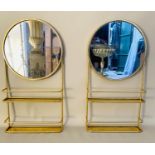VANITY WALL MIRRORS, a pair, 80cm x 41cm, gilt metal frames. (2)
